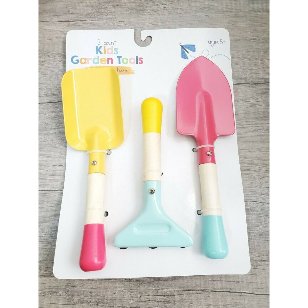 Kids Garden tools  Gardening 3 Tools (Spade - Rake - Shovel) multicolor